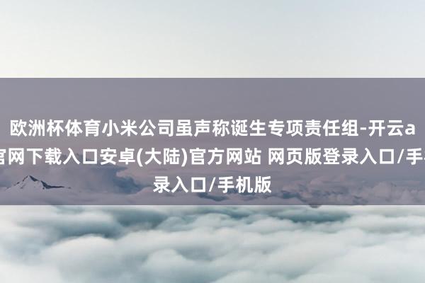 欧洲杯体育小米公司虽声称诞生专项责任组-开云app官网下载入口安卓(大陆)官方网站 网页版登录入口/手机版